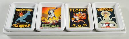 Vintage Posters 5pc Hors D"Oeuvres Set