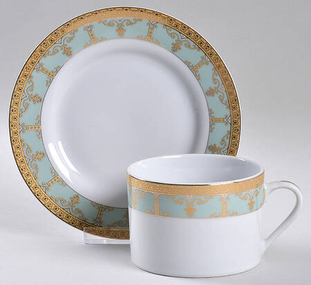 PLX2 Aqua Flat Cup & Saucer Set