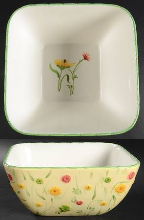 Garden Delights 9" Square Serving Bowl