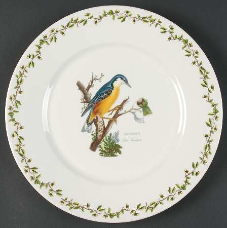 Birds of Britain Dinner Plate with Large 1 3/4" Rim