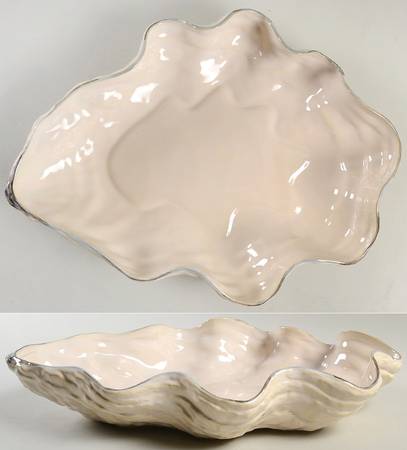 Under the Sea 16" Oyster Shell Shaped Serving Bowl