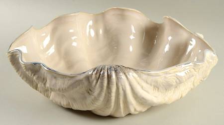 Under the Sea 14" Clam Shell Shaped Serving Bowl