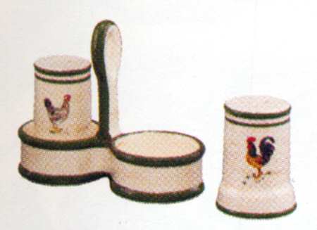Coq Au Vin (3 Pc) Salt & Pepper Tray Set