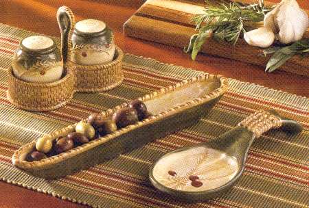 Tuscan Fields (3 Pc) Salt & Pepper Tray Set