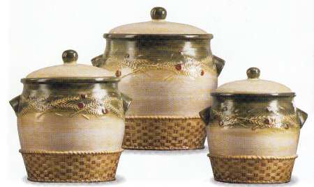 Tuscan Fields Large Canister & Lid