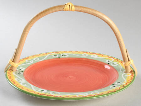 Garden Sunrise 5 3/8"-5 5/8" Bamboo Handled Serving Plate  HC