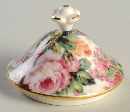 Rose Chintz Lid for Sugar Bowl