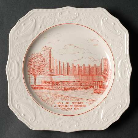 Century of Progress (Red) Square Salad Plate