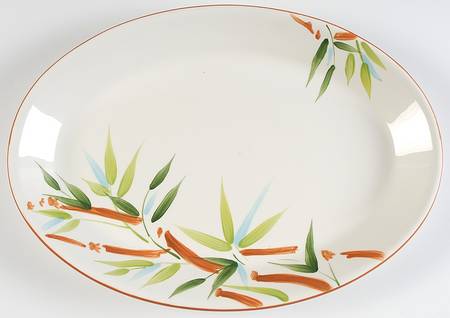 Bamboo Garden 14" Oval Serving Platter