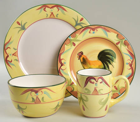 Tuscan Rooster 4 Piece Place Setting