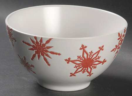 Snowflake Red Soup/Cereal Bowl