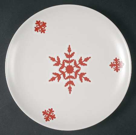 Snowflake Red Salad Plate