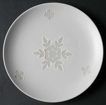 Snowflake White Salad Plate
