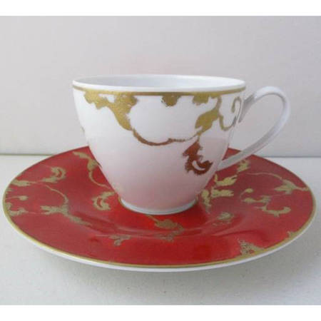 Golden Ruby Flat Cup & Saucer Set