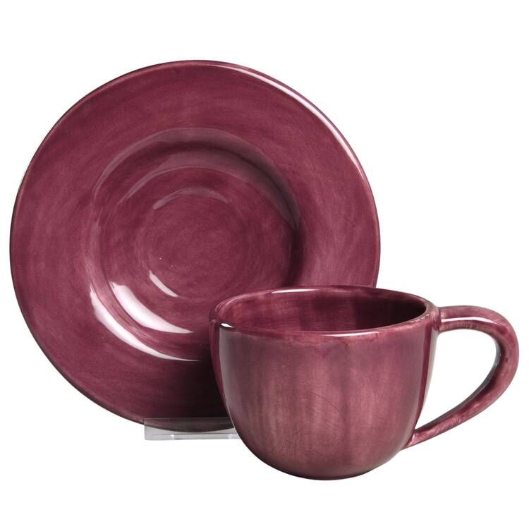 Sausalito Plum Footed Cup & Saucer Set