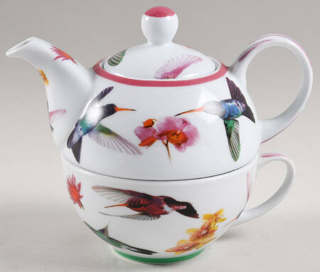 Hummingbirds Individual Teapot & Lid with Cup
