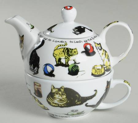 Cat Tea Individual Teapot & Lid with Cup