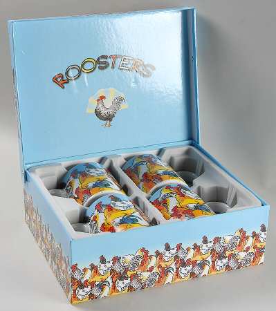 Roosters Mug - Set of 4 Boxed