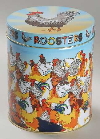 Roosters Gift Tin & Lid for Mug & Coaster Set