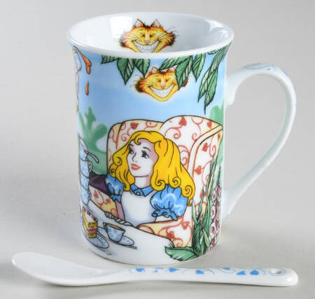 Alice in Wonderland's Cafe Mug & Ceramic Teaspoon Set by Cardew Design
