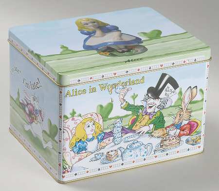 Alice in Wonderland's Cafe Gift Tin for Figurine
