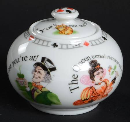 Alice in Wonderland's Cafe Sugar Bowl & Lid by Cardew Design