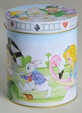 Alice in Wonderland's Cafe Gift Tin for Creamer & Sugar with Lid
