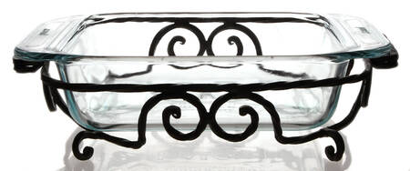 Originals Clear 8" Square Baker & Metal Stand