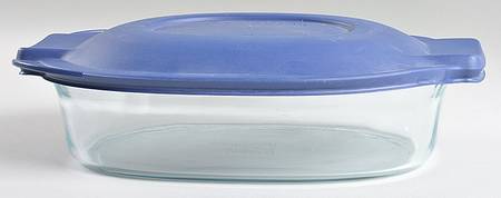 Originals Clear 2 Quart Oval Casserole & Plastic Lid
