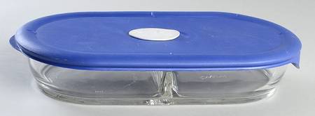 Storage Containers 11'' Oval Divided Food Storage Container & Lid