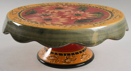 Sunflower Footed Cake Plate