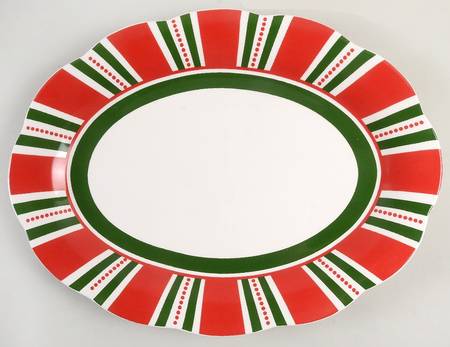 Candy Cane 16" Oval Serving Platter