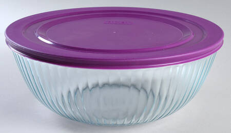 Sculptured Clear 11" Salad Serving Bowl & Plastic Lid
