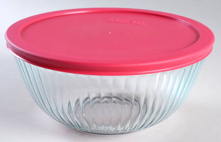 Sculptured Clear 8" Round Vegetable with Plastic Lid