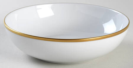 Signature (Gold Trim, White Body) Soup/Cereal Bowl by Pickard