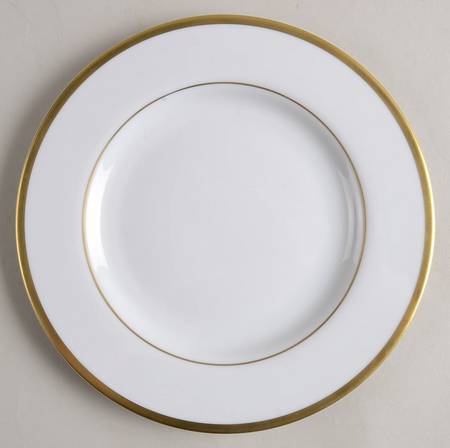 Signature (Gold Trim, White Body) Salad Plate