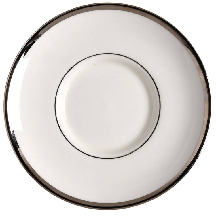 Signature (Platinum Trim, No Monograms, White Body Saucer