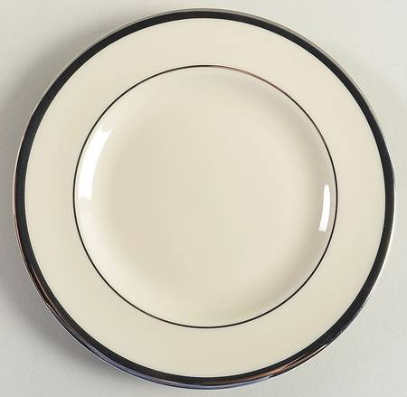 Signature (Platinum Trim, No Monograms, White Body Bread & Butter Plate