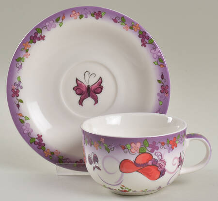 Red Hat Society Flat Cup & Saucer Set