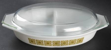Verde Square Flowers 12" Oval Covered Divided Vegetable (ODV12 Base)