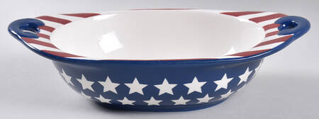 Stars and Stripes 11" Oval Serving Bowl