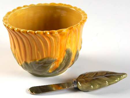 Sunflower Dip Bowl & Spreader Set
