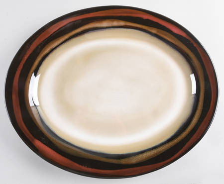 Reactive Stripe 15" Oval Serving Platter