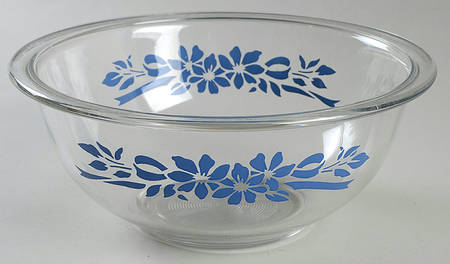 Blue Floral Ribbon 8" Mixing Bowl