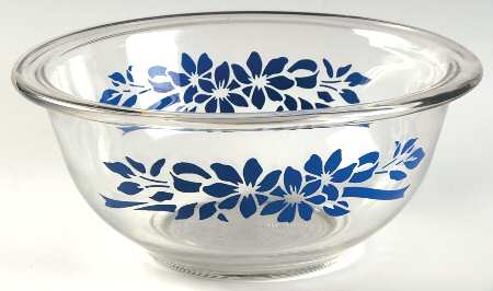 Blue Floral Ribbon 7" Mixing Bowl