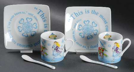 Alice in Winterland Demitasse Cup & Saucer w/Spoon - Set of 2 Boxed