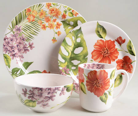 Fiji Floral 4 Piece Place Setting