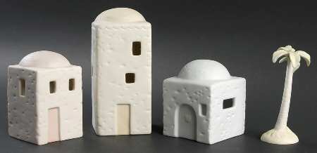 House Set & Palm Tree-Mini Nativity Ship-House Set & Palm Tree - Ship Trademark With Box