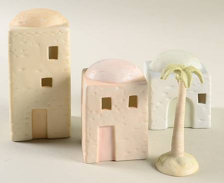 House Set & Palm Tree-Mini Nativity Cedar Tree-House Set & Palm Tree - Cedar Tree Trademark With Box