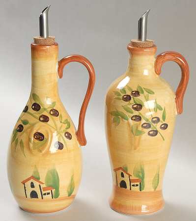 Olive Grove Oil & Vinegar Jars with Drizzle Spouts